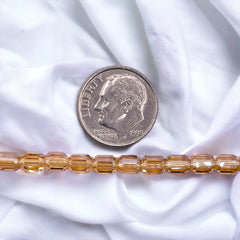 5X4mm Cylinder Glass Crystal Gold Amber