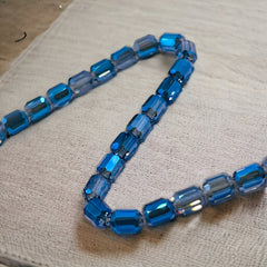 5X4mm Cylinder Glass Crystal Magic Blue