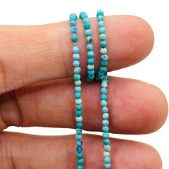 2mm Round Cut Turquoise Natural