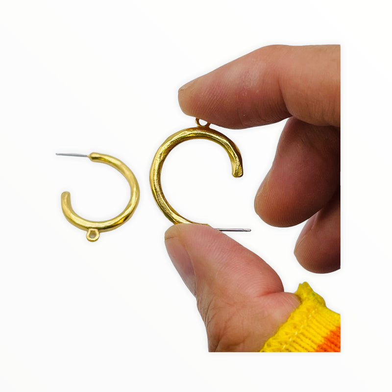 Round Earring--Satin Gold Plated