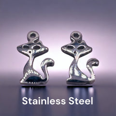 14mm Cat Charm Stainless Steel