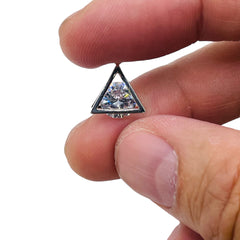 CZ Triangle Charm-Silver Plated
