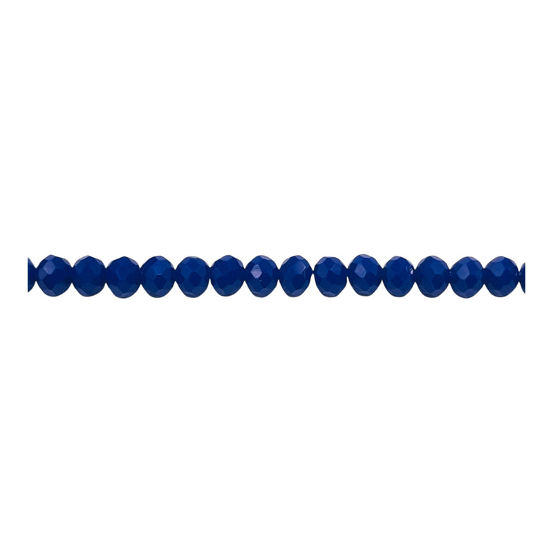 4mm Thunder Polish Glass Crystal Roundel Cut Dk. Sapphire Jade