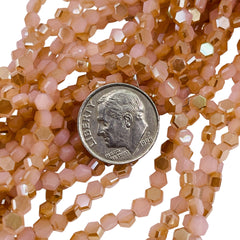 4mm Hexagon Glass Crystal Beige GA