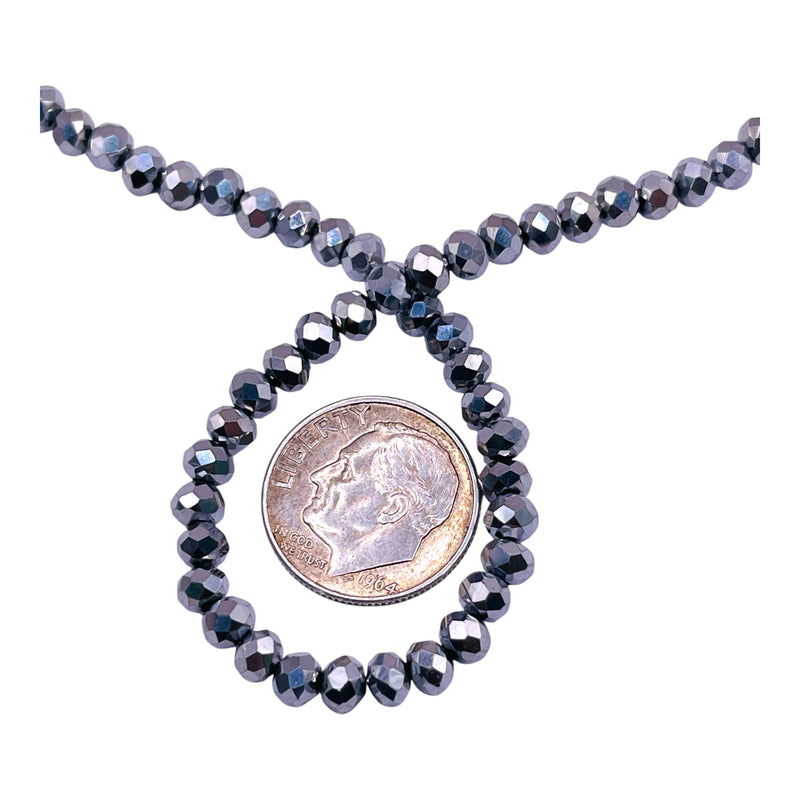 4mm Thunder Polish Glass Crystal Roundel Cut White Gold