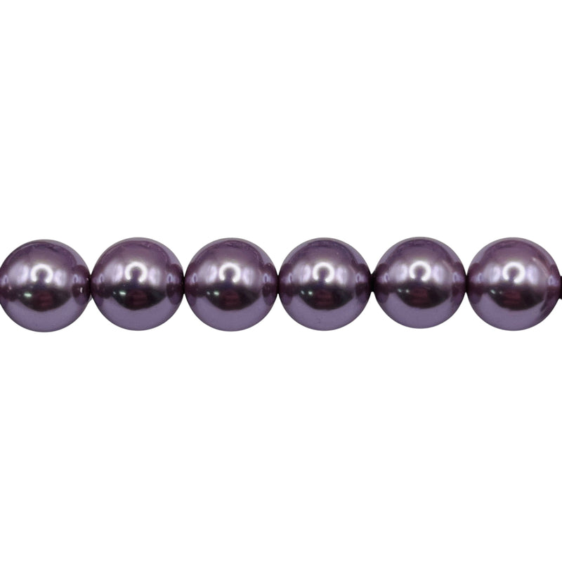 8mm Round Thunder Polish Glass Pearl Viola