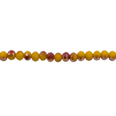 4mm Thunder Polish Glass Crystal Roundel Cut Banana Jade HMO