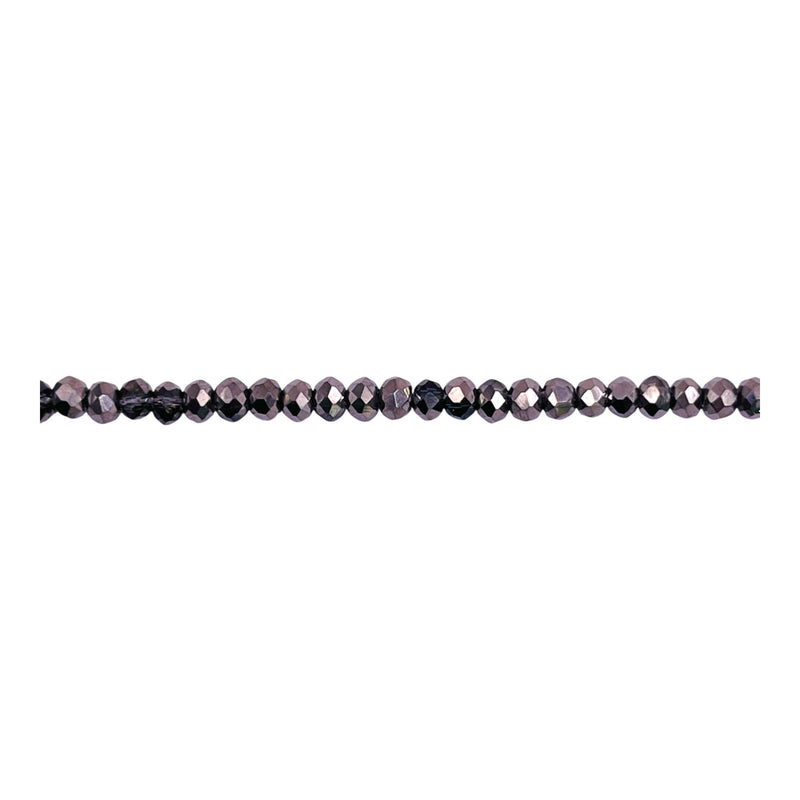 3mm Thunder Polish Glass Crystal Roundel Cut Half Silver
