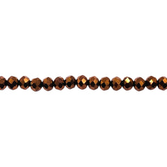 4mm Thunder Polish Glass Crystal Roundel Cut Copper