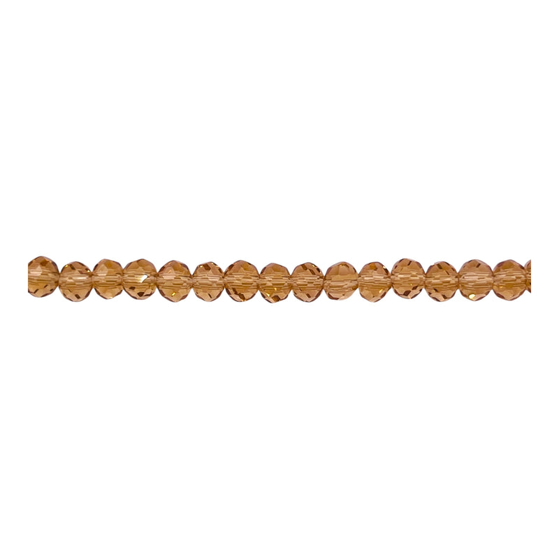 4mm Thunder Polish Glass Crystal Roundel Cut Gold Champagne