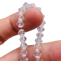 6mm Thunder Polish Glass Crystal Bicone Clear