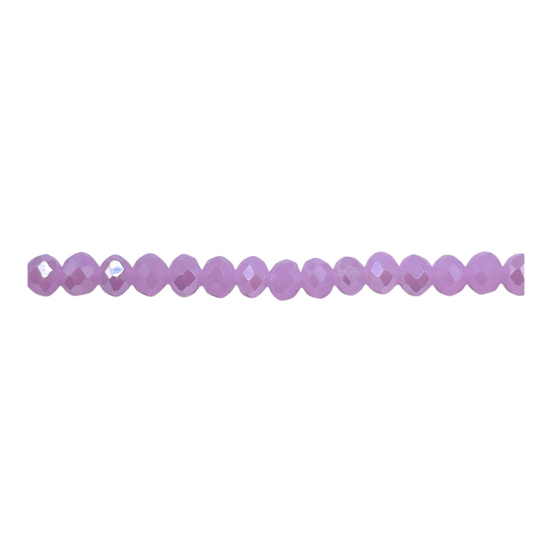 4mm Thunder Polish Glass Crystal Roundel Cut Rose Jade AB
