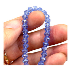 6mm Thunder Polish Glass Crystal Roundel Cut Lt Sapphire AB