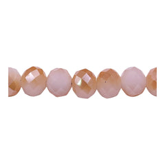 10mm Thunder Polish Glass Crystal Roundel Cut Half Beige Jade