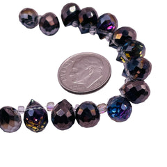 10x8mm Teardrop Glass Crystal Dark Violet Dream