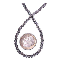 3mm Thunder Polish Glass Crystal Roundel Cut Silver Gray