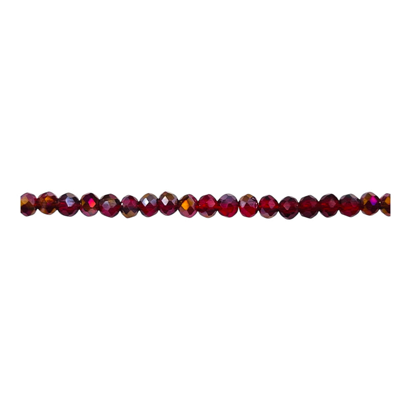 3mm Thunder Polish Glass Crystal Roundel Cut Med Siam PL