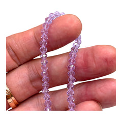 4mm Thunder Polish Glass Crystal Roundel Cut Lt. Purple
