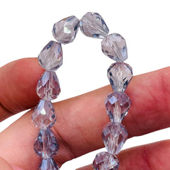 9x8mm Teardrop Glass Crystal Gray Blue