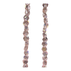 4mm Hexagon Glass Crystal Peach AB