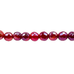 8mm Round Cut Agate Red Shine