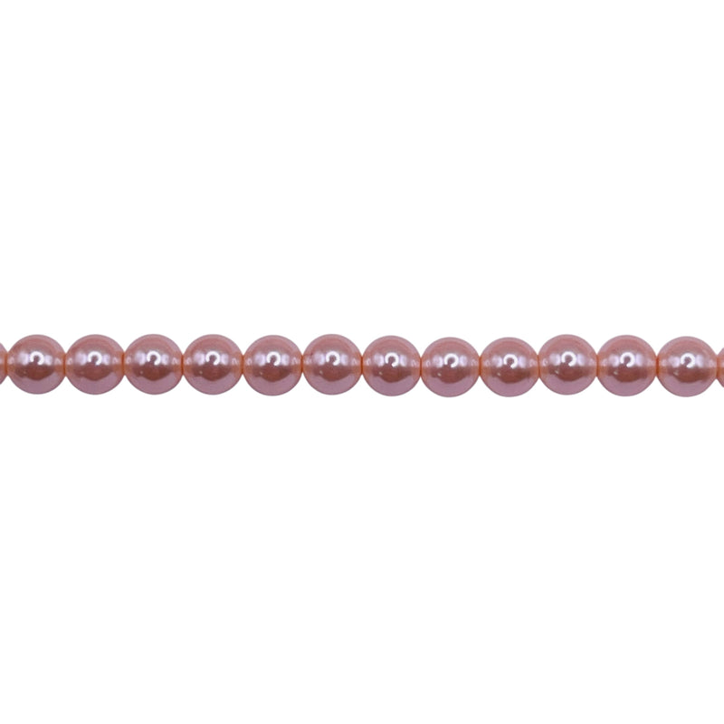4mm Round Thunder Polish Glass Pearl Peach