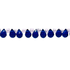 6x4mm Teardrop Glass Crystal Dark Sapphire