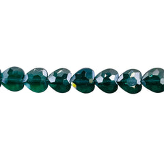 8mm Heart Glass Crystal Green Zircon AB