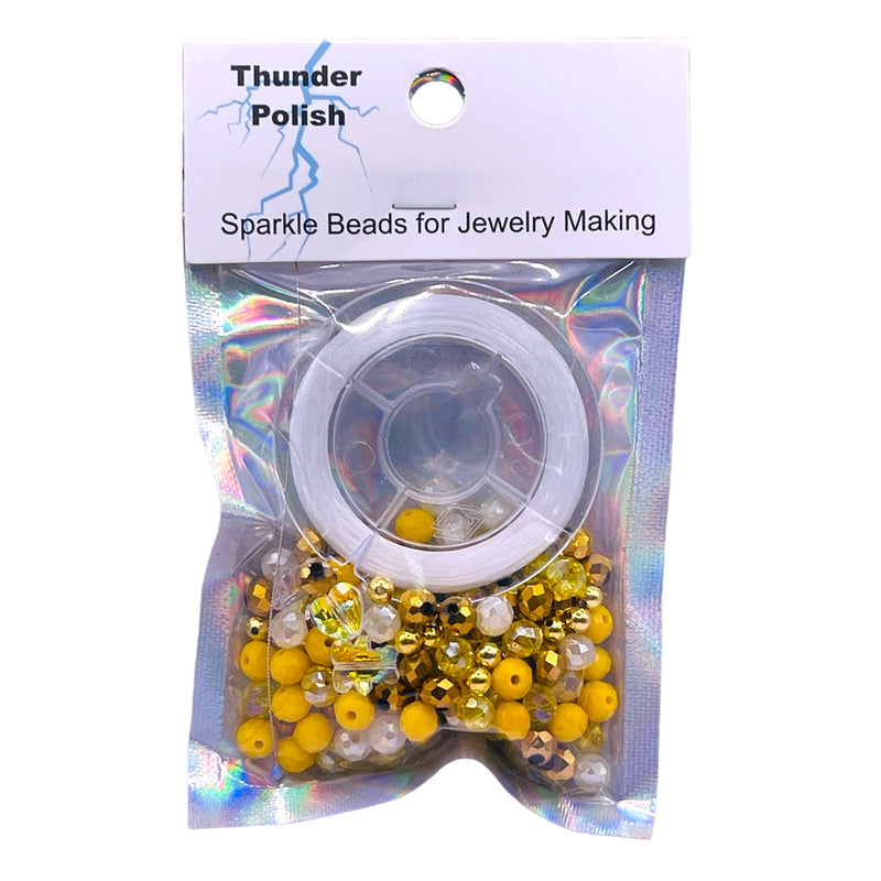 Thunder Polish Glass Crystal Gold Banana Bead Kits
