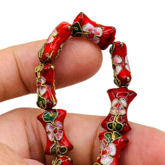 15x10mm Pillow Cloisonne Red