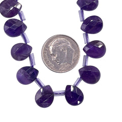 10x8mm Flat Teardrop Cut Amethyst