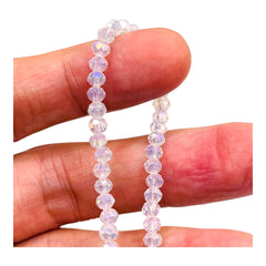 4mm Thunder Polish Glass Crystal Roundel Cut Opal AB