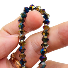 6mm Thunder Polish Glass Crystal Bicone Jet AB