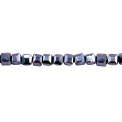 4mm Cube Glass Crystal White Gold