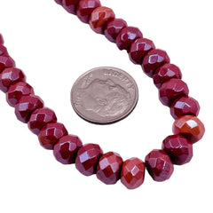 8x5mm Roundel Cut Red Jasper Super AB