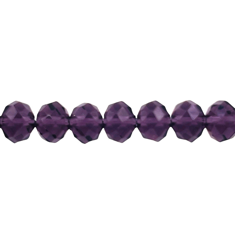 8mm Thunder Polish Glass Crystal Roundel Cut Violet