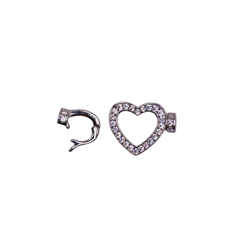 10mm Rhinestone Snap Lock Clasps 925 Silver