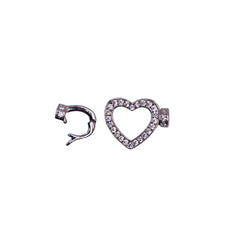 10mm Rhinestone Snap Lock Clasps 925 Silver