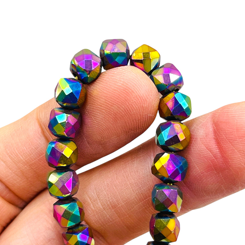 Beadorea Live: BL27 7x7mm Cube Hematite Rainbow