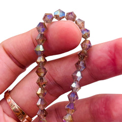 6mm Thunder Polish Glass Crystal Bicone Black Diamond AB