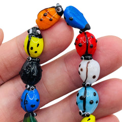 13x11mm Lady Bug Lampwork Glass