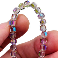 6mm Decagon Glass Crystal Magic Purple