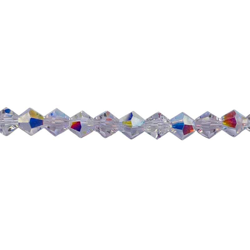 6mm Thunder Polish Glass Crystal Bicone Super Clear AB
