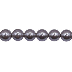 8mm Round Thunder Polish Glass Pearl Silver