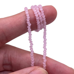 2mm Thunder Polish Glass Crystal Roundel Cut Rose Jade