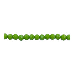 4mm Thunder Polish Glass Crystal Roundel Cut Olive Green Jade