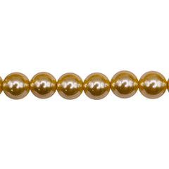 8mm Round Thunder Polish Glass Pearl Gold