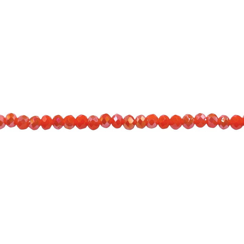 2mm Thunder Polish Glass Crystal Roundel Cut Orange Jade AB