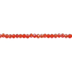 2mm Thunder Polish Glass Crystal Roundel Cut Orange Jade AB
