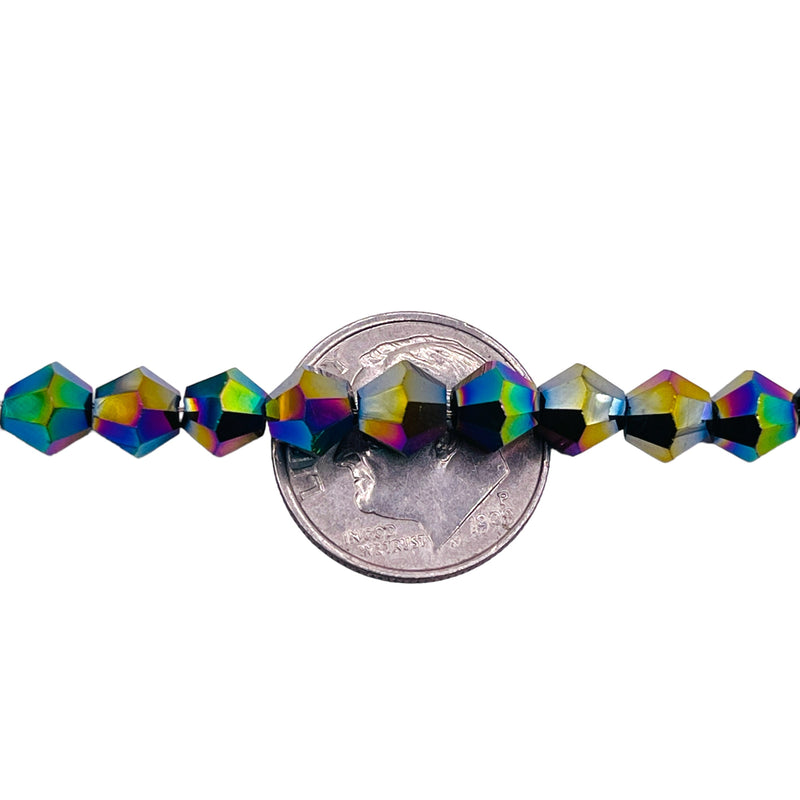 6mm Thunder Polish Glass Crystal Bicone Rainbow